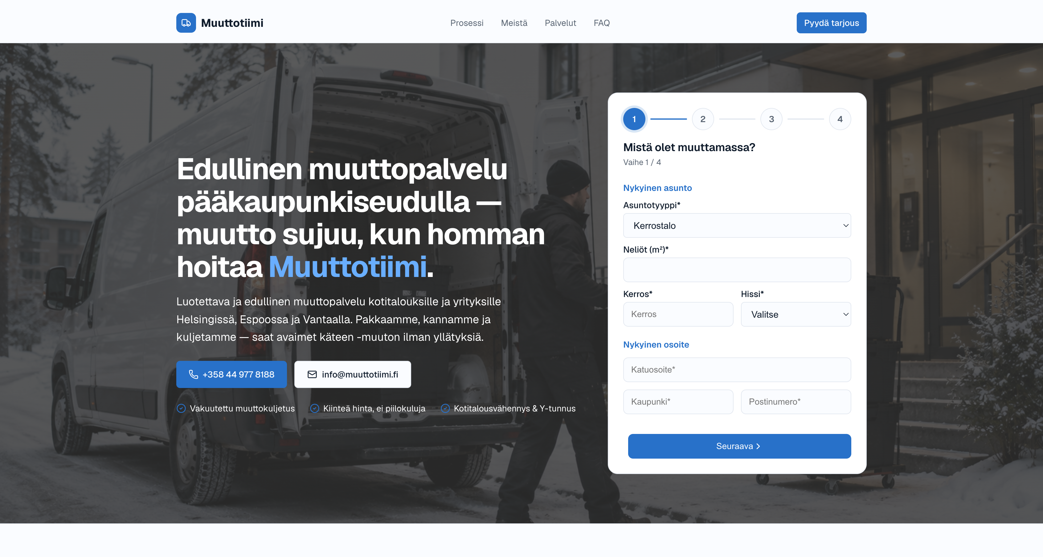 Muuttotiimi — muuttopalvelut pääkaupunkiseudulla